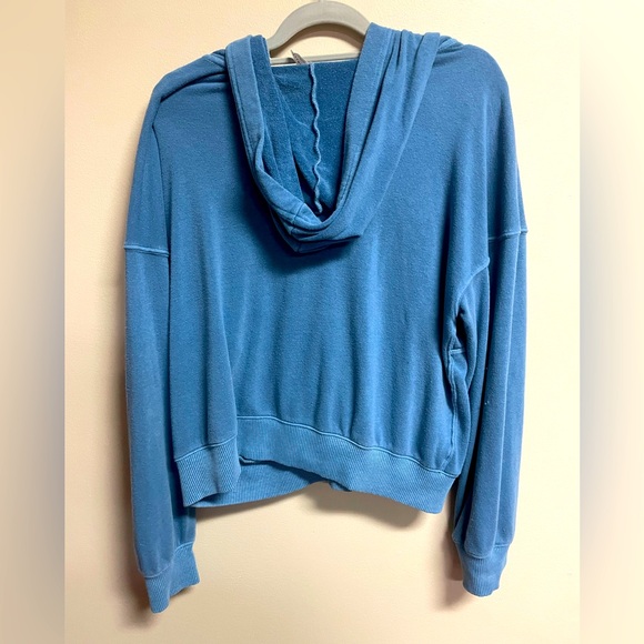 Free People Movement Blue Lace it Up Hoodie Size Large - Picture 2 of 5